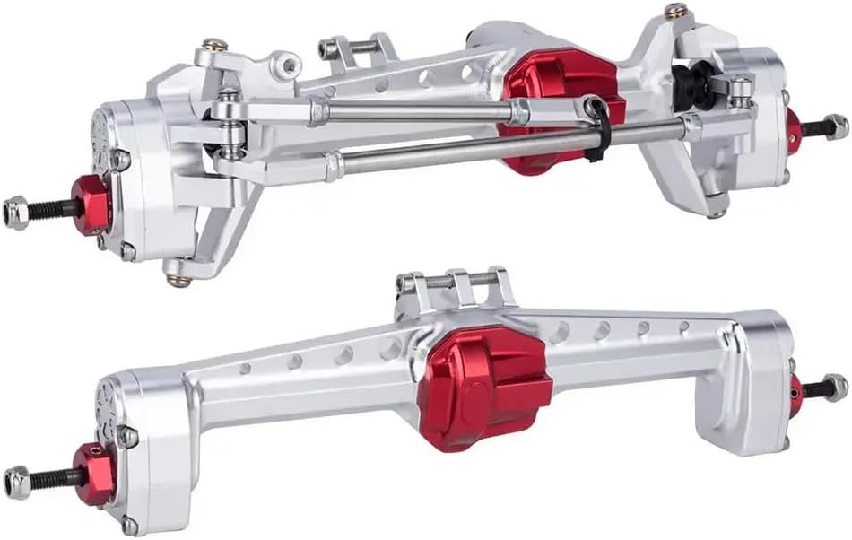 Aluminum Front Gate Axle and Era III Upgrade Parts Compatible with 1 10 Scale RC Tracked Vehicles Compatible with AR45P Rear Track(Front Rear Silver)