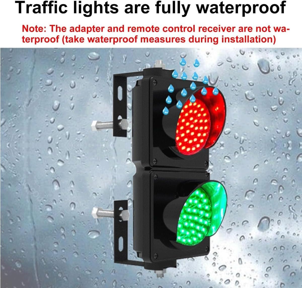 Traffic Light,100/125/200/400mm Red/Green Stop and Go Light, Plug & Play Traffic Signal Light, Waterproof IP67 Industrial LED Traffic Stop Light, Indicator Warning Light(400mm)