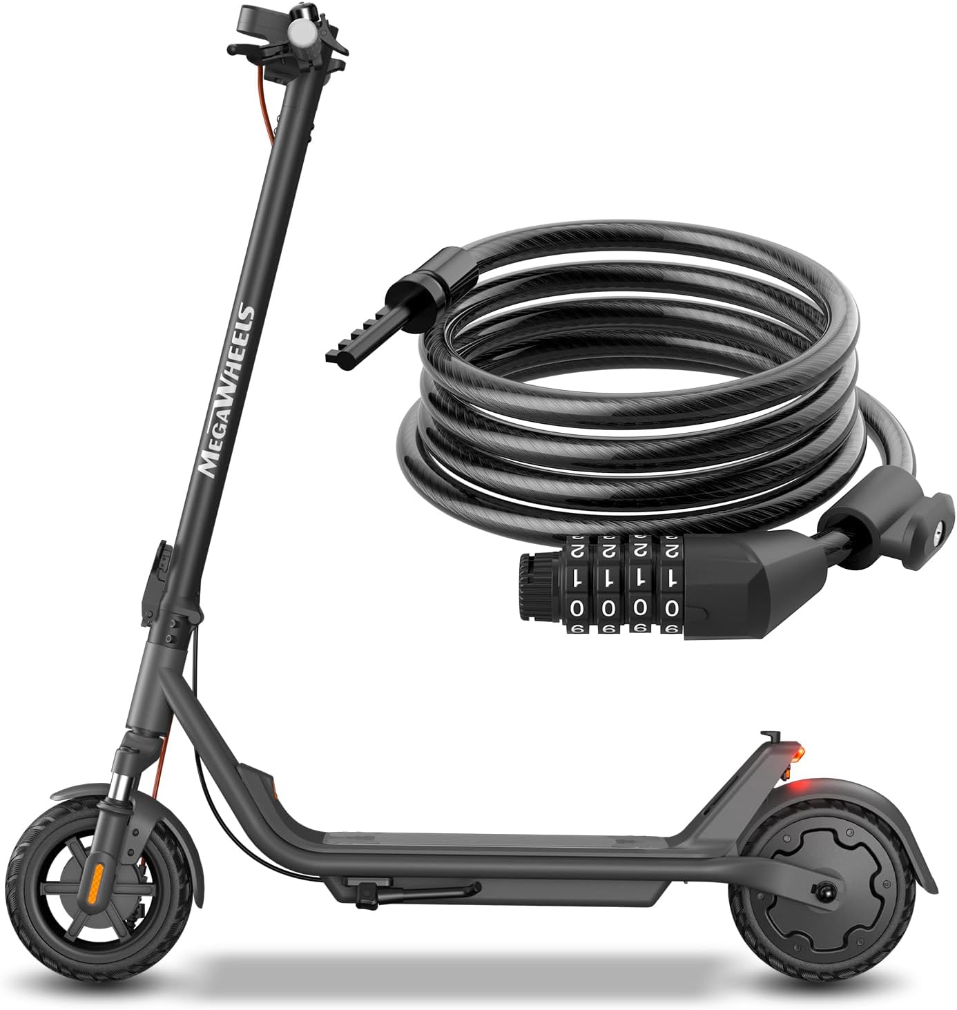 Electric Scooter with Lock,Front Suspension Kick Scooter,8.5 Solid Tires,300W Motor,Smart APP Control,15.5MPH, E Scooter