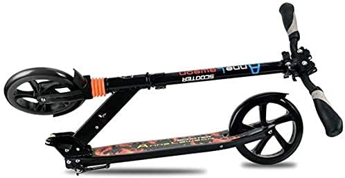 Scooters Kick Scooter for Adults Kids Adult/Teen Kick Scooter with Big Wheels - Foldable Adjustable Portable Lightweight Birthday Gifts for Kids 12 Years Old and Up Support 100kg (Color : Black)