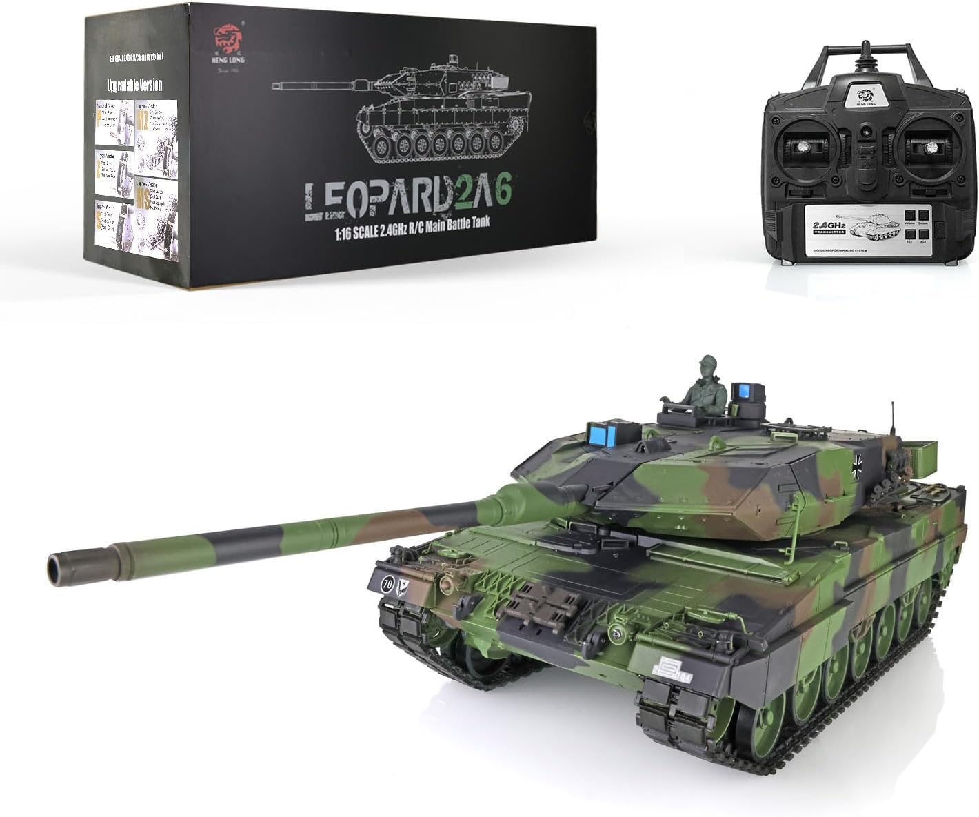 TOUCAN RC HOBBY US in Stock 1/16 Henglong Tk7.0 Leopard2A6 Rc Tank Ir Battle Bb Shooting Engine Smoke 2.4Ghz Remote Control Car Model 3889