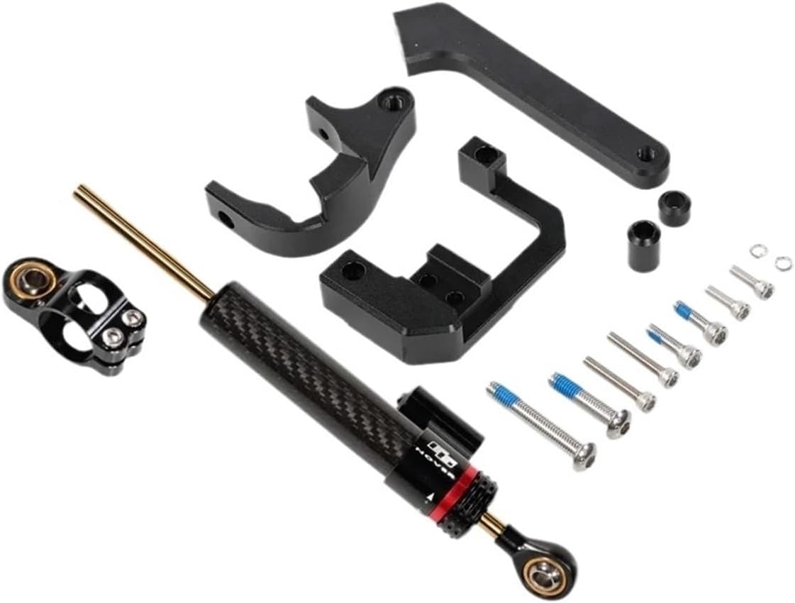 Directional Steering Damper Kit Electric Scooter Carbon Fibre Speed Stabilizer to Eliminate Riding Wobbles (Color : 1 Set 2023NEW)