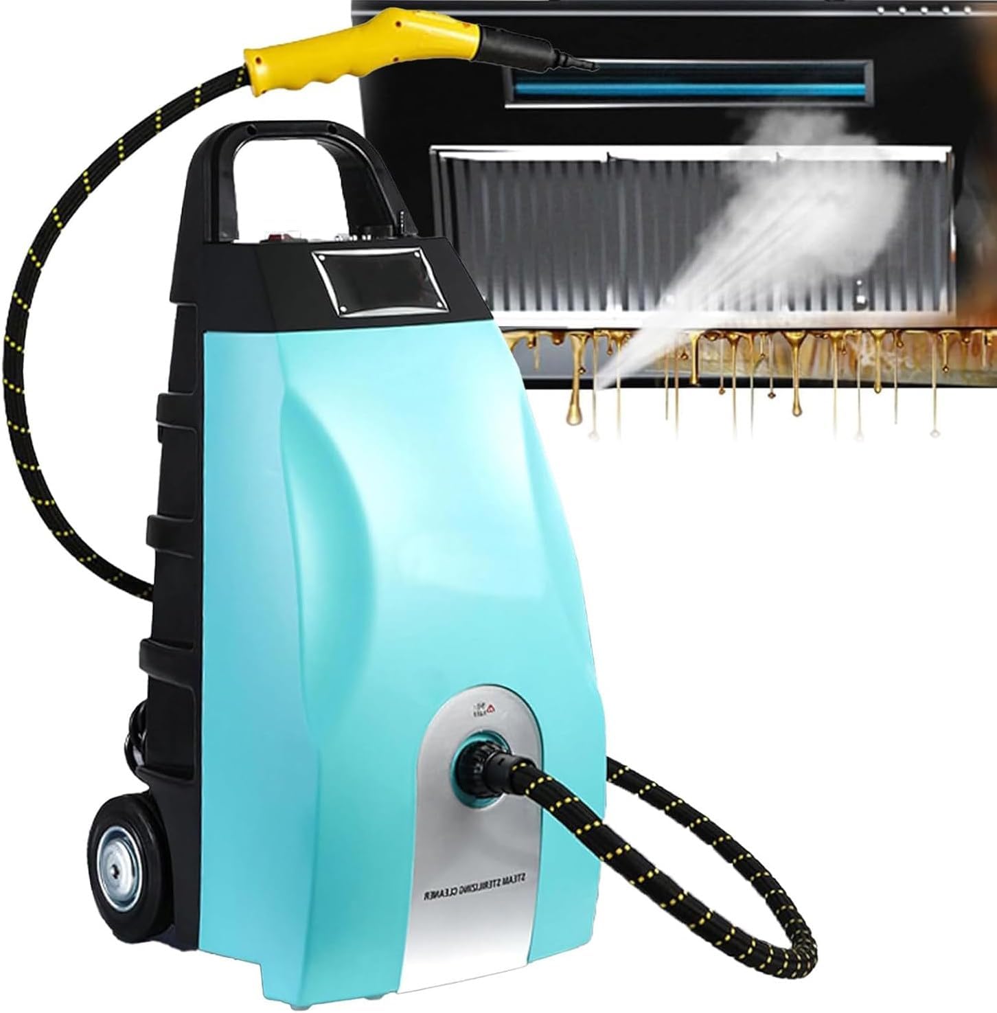 WEIZIIA Steam Cleaner, 2500W Multi-Purpose High Temp Steam Washe, 15S Fast Heat Up, with 6 Accessories, 3.5L High Pressure Steam Cleaner - Continuous Steam Output, for Home, Car, Range Hood Blue