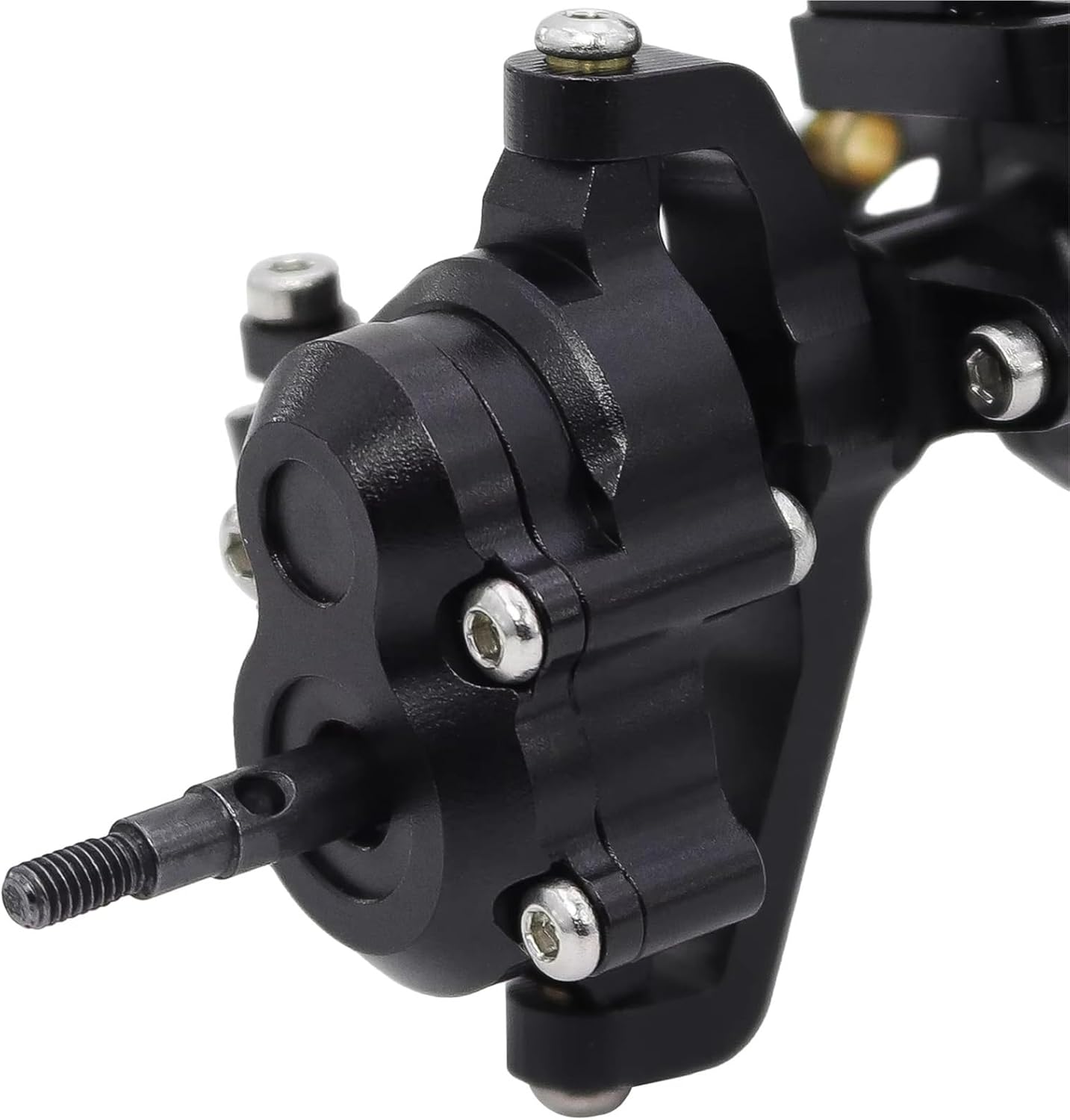 RC Front Rear Drive Axle Compatible with Redcat for Ascent-18 1/18 RC Crawler Upgrade Parts Aluminum Front Rear Portal Axle Complete Axles Set with Servo Mount(Black,Front and Rear)