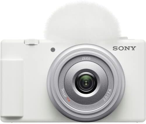 Sony ZV-1F Vlogging Camera (White) with Advanced Accessory and Travel Bundle