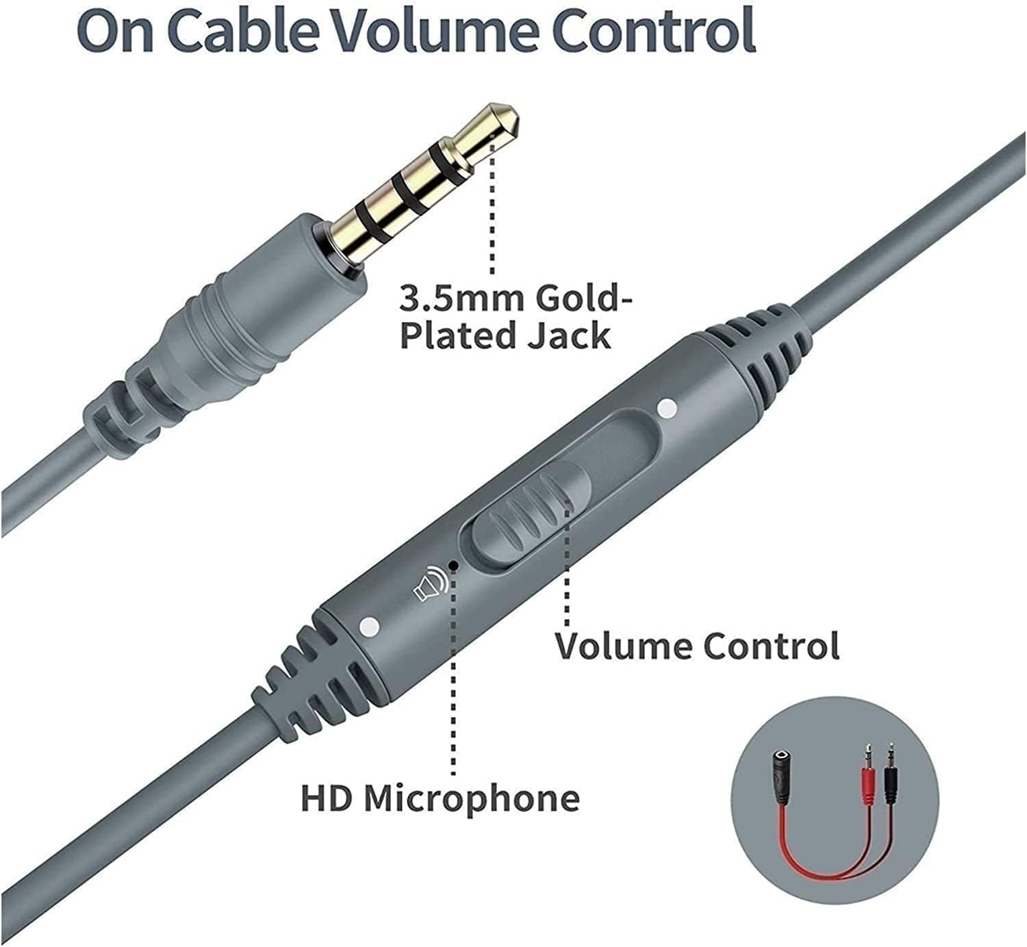 Gaming Headset Headphones for PS4 PS5 PC Controller, Noise Canceling Over Ear Headphones with Mic, Bass Surround Sound