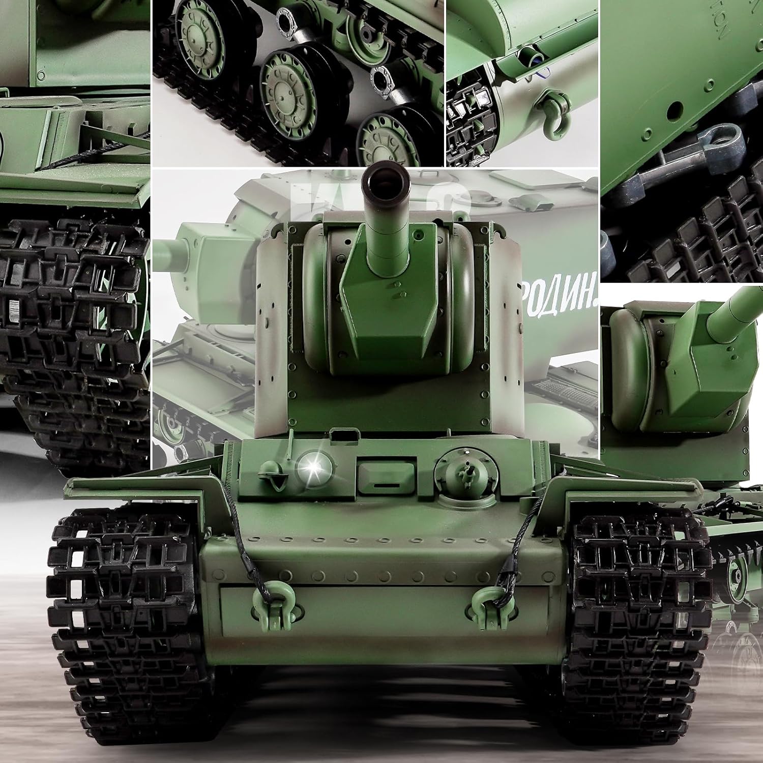 RC Tanks Heng Long Russia KV-2 Heavy Tank, 1/16 2.4ghz Russian Tank Model That Shoots, Remote Control Tank Vehicles with Sound & Light for Ages 14+