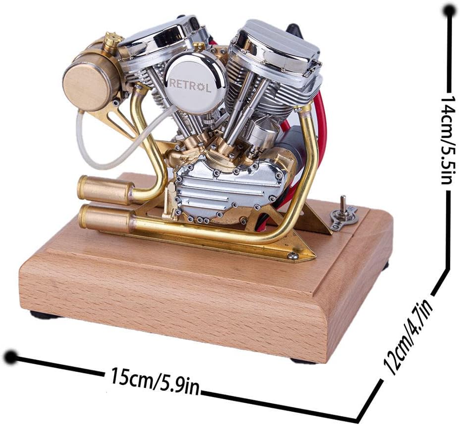 Retrol 4.2CC Four-Stroke Gasoline Engine Model - Ready-to-Run Internal Combustion Engine with Retro Design for RC & Collector Display