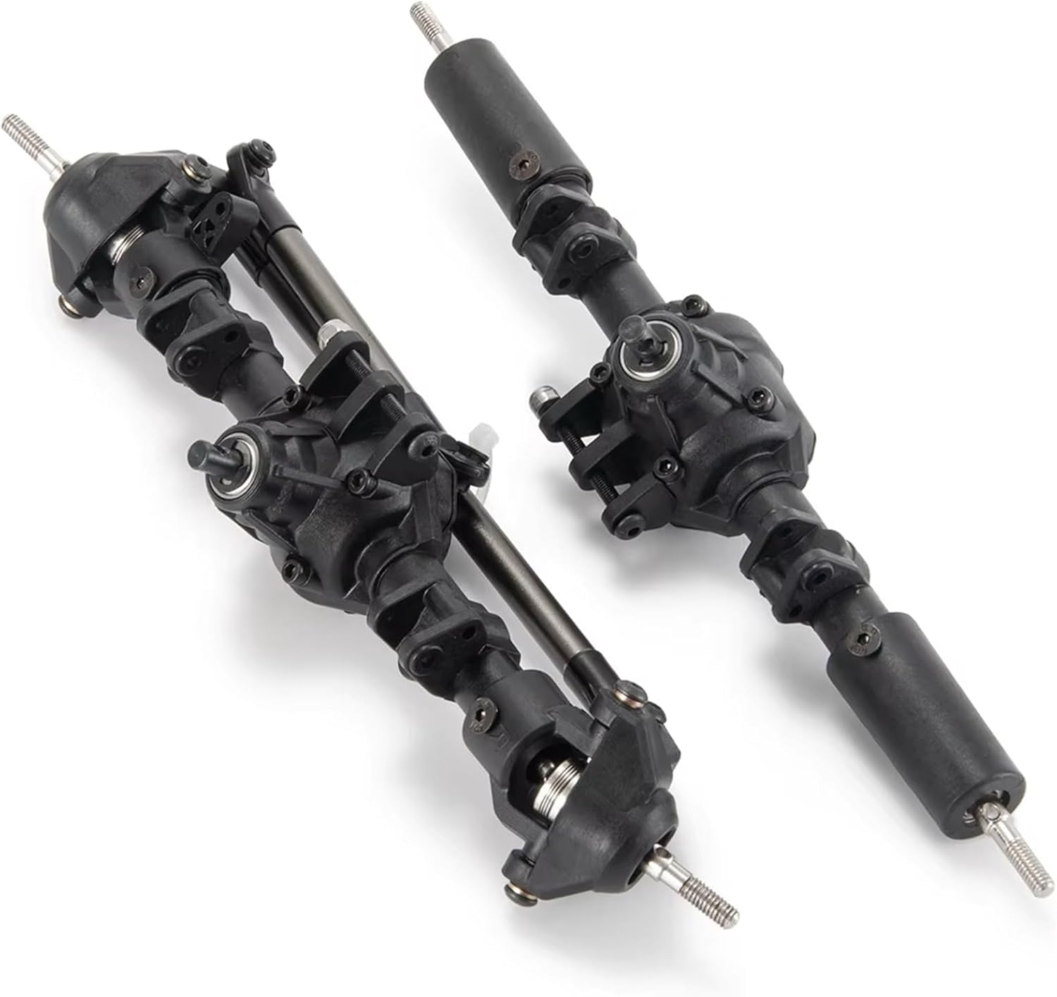 RC Front Rear Drive Axle Compatible with Axial for SCX10 II 90027 90028 90046 90047 1/10 RC Crawler Complete Axle Front Rear Differential Axle with Lock(Front and Rear)