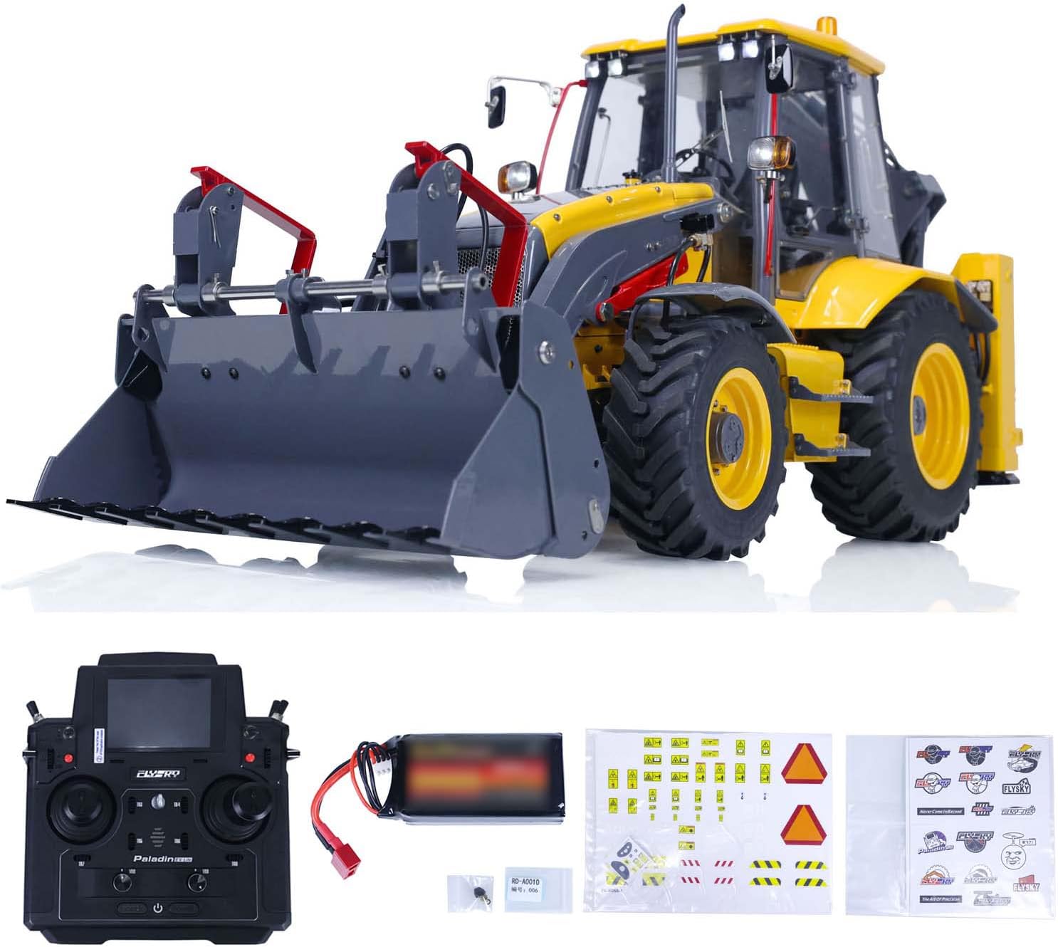 TOUCAN RC HOBBY Lesu 1/14 Metal Hydraulic Rc Backhoe Loader Aoue Bl71 2 in 1 Electric Excavator Heavy Hydraulic Model