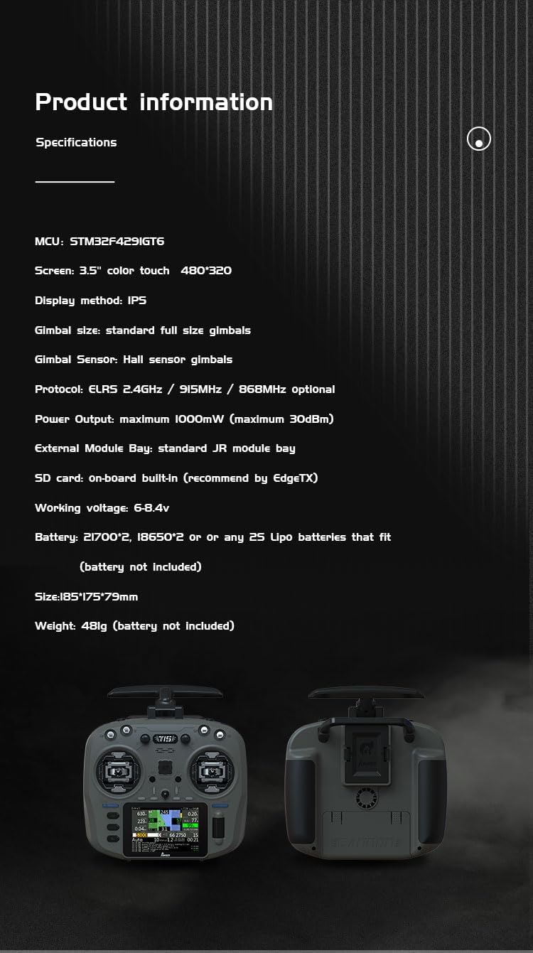 Jumper T15 2.4GHz ELRS 1W VS-M Hall Sensor Full Size Gimbal 3.5