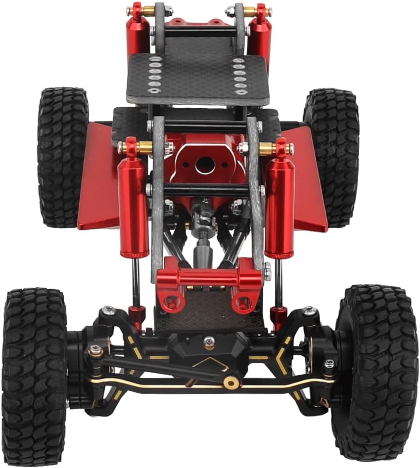 Ascent 18 Metal & Carbon Fiber Chassis Frame Assembled Kit with Transmission Axle Wheel Links for 1/18 RC Crawler Redcat Ascent-18 Upgrade