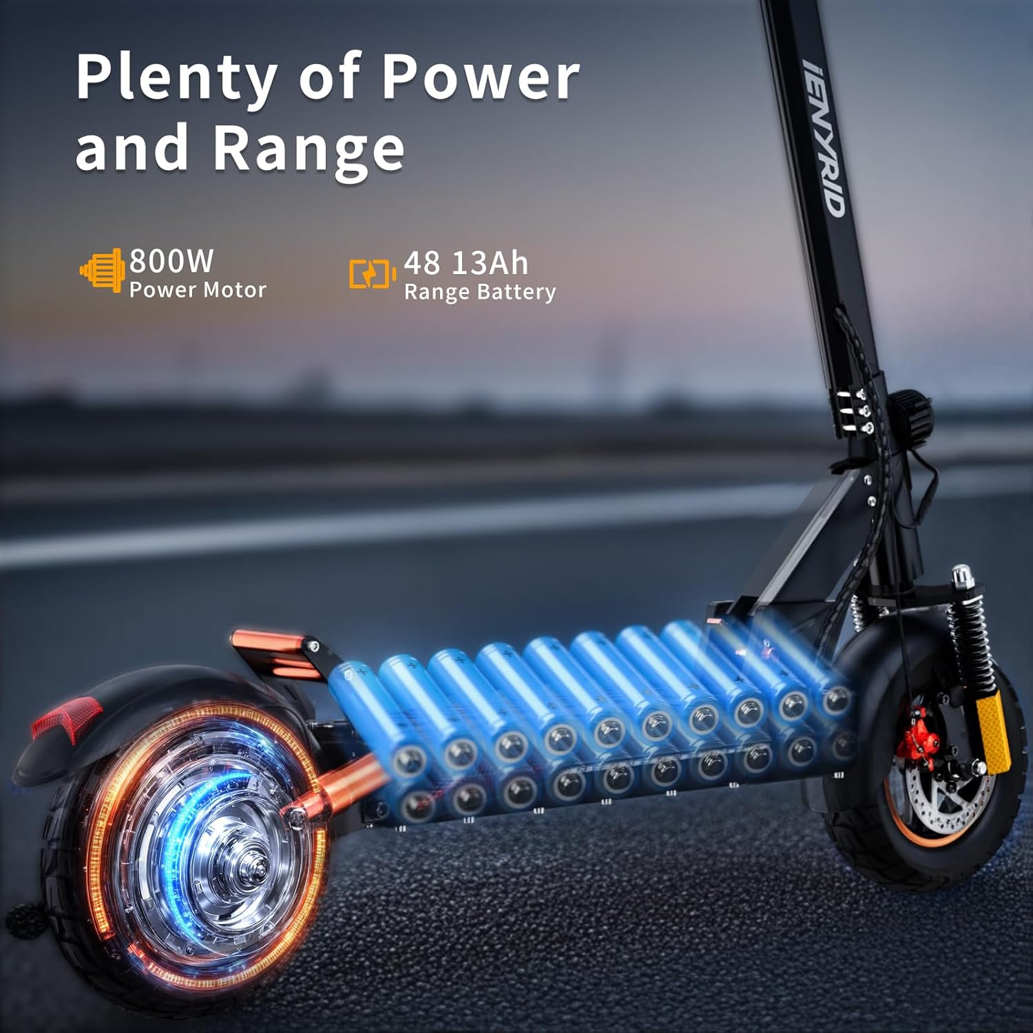 Electric Scooter for Adults,800W Motor Up to 20MPH & 30Miles Range Commuting Electric Scooter 10