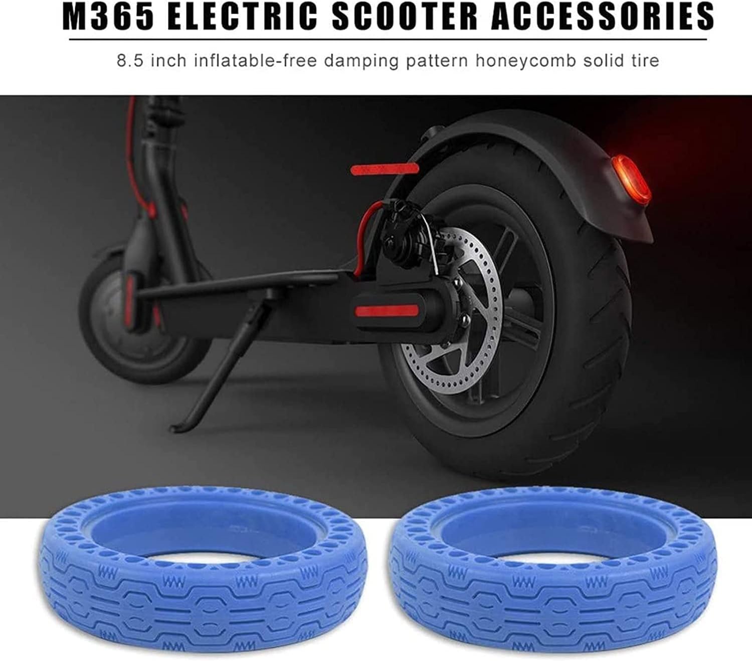 Wheels Electric Scooter Replacement Wheels, 8.5 Inch Solid Tires, 8-1/2'' Honeycomb Tires, for M365 Or Similar E-Scooter Models (Color : Svart)