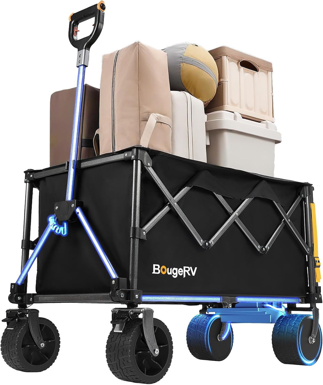 BougeRV Electric Utility Wagon w/ 133Wh Battery, 440 lbs Load Garden Cart, 4
