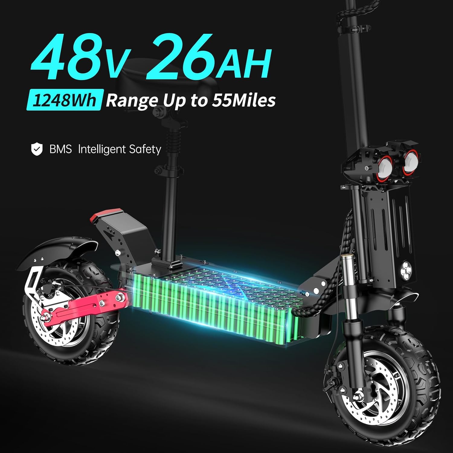 H1 GEN2 Electric Scooter for Adults 5600W Dual Motor Up to 50MPH,Battery Range to 55Miles Fast Sports Escooter 11