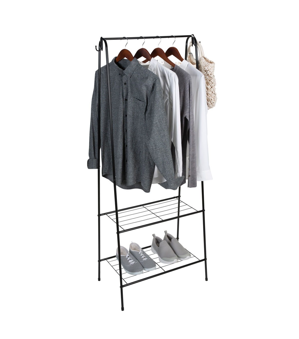 Organize It All 59 Garment Rack With 2 Tier Shelving