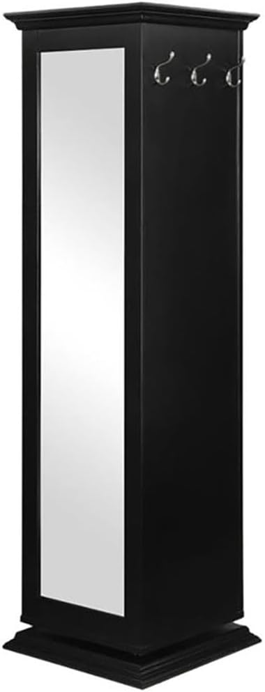 BOWERY HILL 5 Shelf Swivel Bookcase in Black