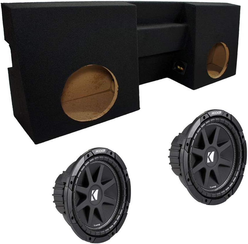 American Sound Connection Kicker Bundle Compatible with 2005-2015 Toyota Tacoma Double Cab 43C104 Comp C10 Dual 10