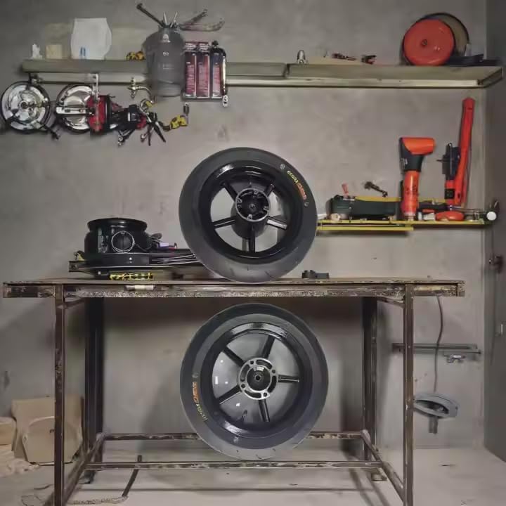 12in Moto Mag Wheel Set w/Kenda Curve Tires - Fits 250cc-1000cc MX500 MX650 SX500 RSF650 Razor EM-5 soleil Yozma dirtbike upgrade 12mm axle 2-Pack 110/70-20 & 120/70-20 Tires - Dirt Bike Tires