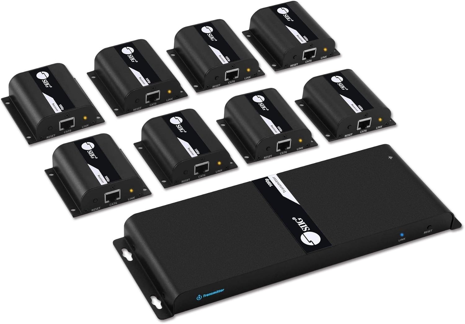 SIIG 1080p HDMI Extender Splitter Over CAT5e/6 Ethernet 1 in 8 Out 130ft - 8 Port Extender