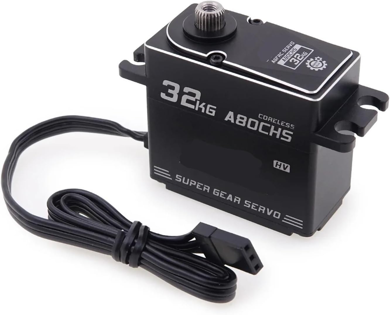 A80CHS 32 kg 7.4V Coreless Brushless Motor Digital STD Servo Metal Gear Suitable for 1/10(A80CHS 32kg X 4psc)