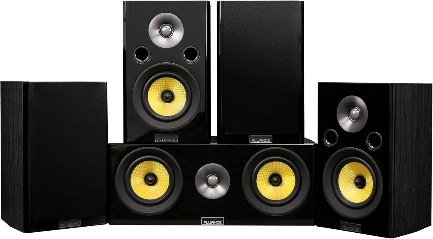 Fluance Signature HiFi Compact Surround Sound Home Theater 5.0 Channel Speaker System Including 2-Way Bookshelf
