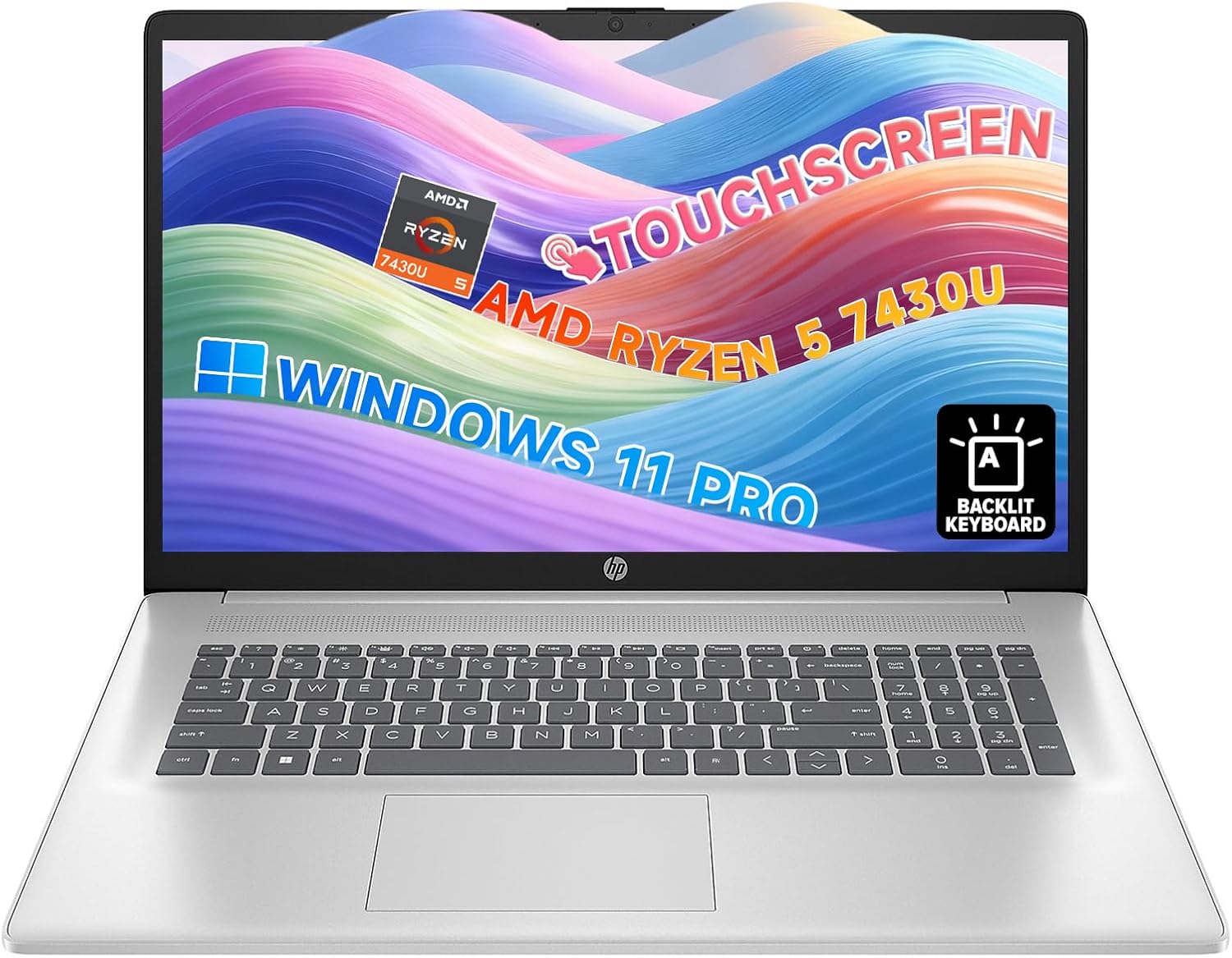 HP 17 inch FHD Student Business Laptop, AMD Ryzen 5 7430U, 16GB RAM 512GB SSD, Windows 11 Pro, 17.3