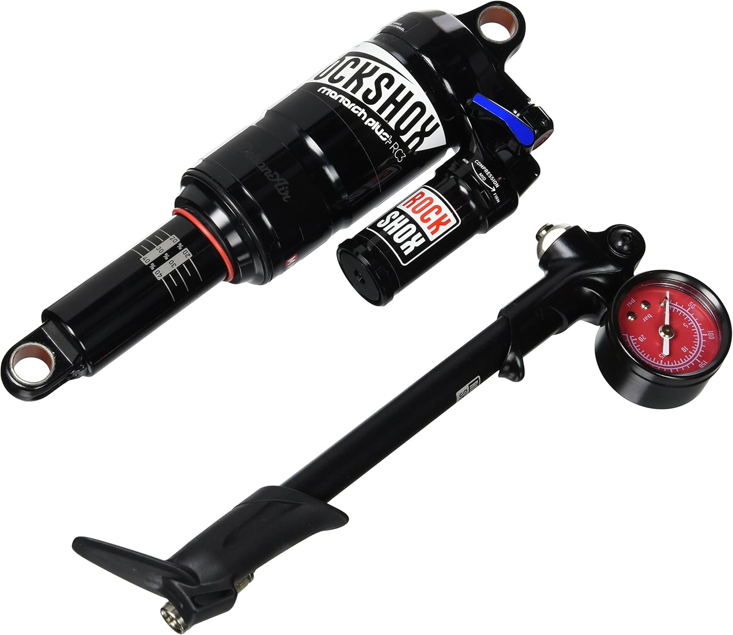 Rock Shox Monarch Plus RC3 (210 x 60/8.25 x 2.35) Debonair High Volume Eyelet 2 Volume Reducers MReb/MComp FastBlack (Includes Mounting Hardware) 2012-2015 Trek Slash 27.5 B3 - MY16