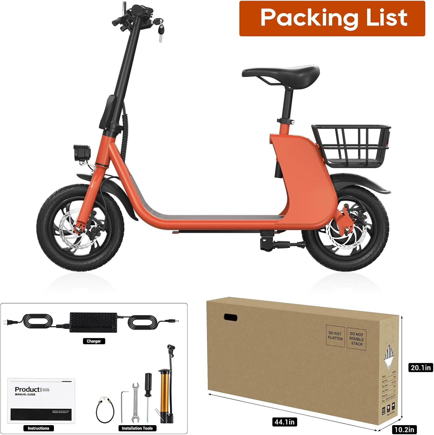 RIDWIND Electric Scooter with Seat for Adults, 450W Motor Foldable E Scooter for Adults with LCD Display,15.5MPH, 20 Miles Range, Max Load 265LB, UL2277 Certificate