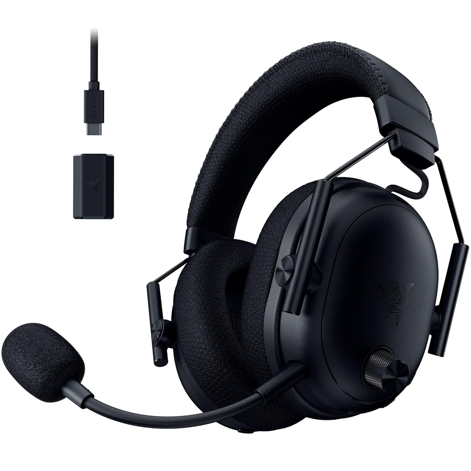 Razer BlackShark V3 Pro Wireless ANC Gaming Headset for PC: Full Band Mic - 50mm Drivers - 2.4 GHz, Bluetooth, USB, 3.5mm - Works with Mac, PS5, Nintendo Switch, Smartphone - 70 Hr Battery - Black