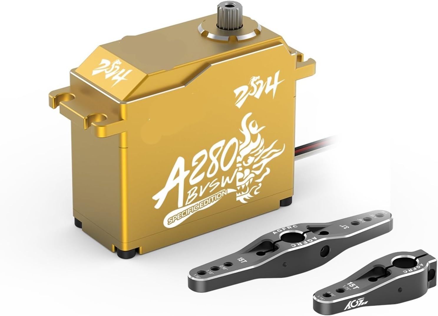 A280BVSW 125KG 16V Super Torque 3S/4S Brushless 1/5 Scale Giant RC Servo 1Pcs(A280BVSW Golden)