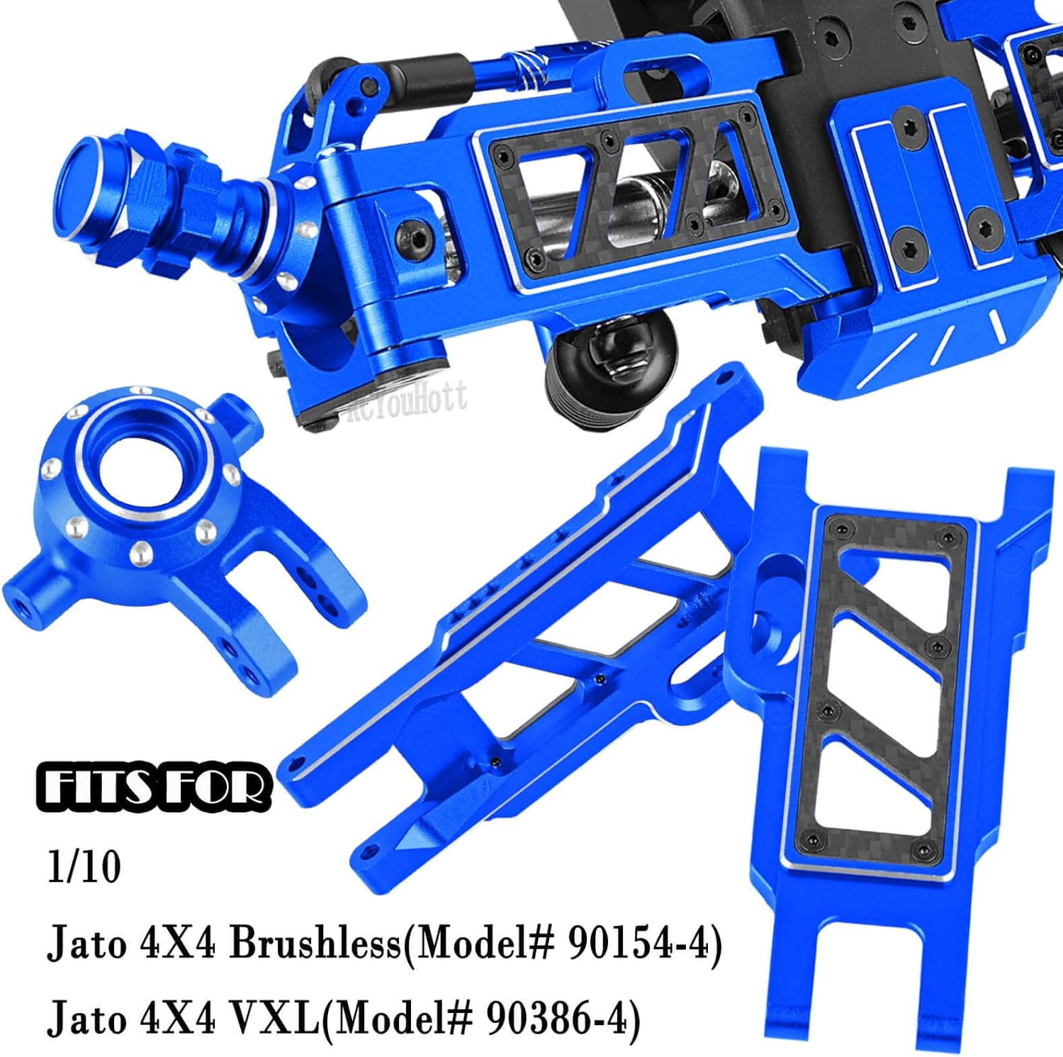 RC Upgrades Part for 1/10 Jato 4WD 4X4 VXL,Suspension Arms/Shock/Shock Tower/Caster Block/Steering Blocks/Stub Axle Carriers/Driveshaft CVD/Arms Mount/Links/Wing Mount/Wing Washer,Navy Blue