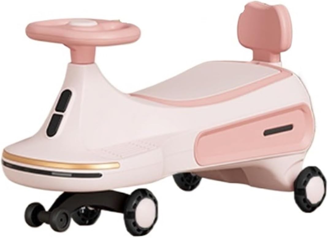 Kids Wiggle Car Ride On Toy Silent Wheels with Under Seat Storage, Toys for Boys and Girls 3 Year and UP(Pink)