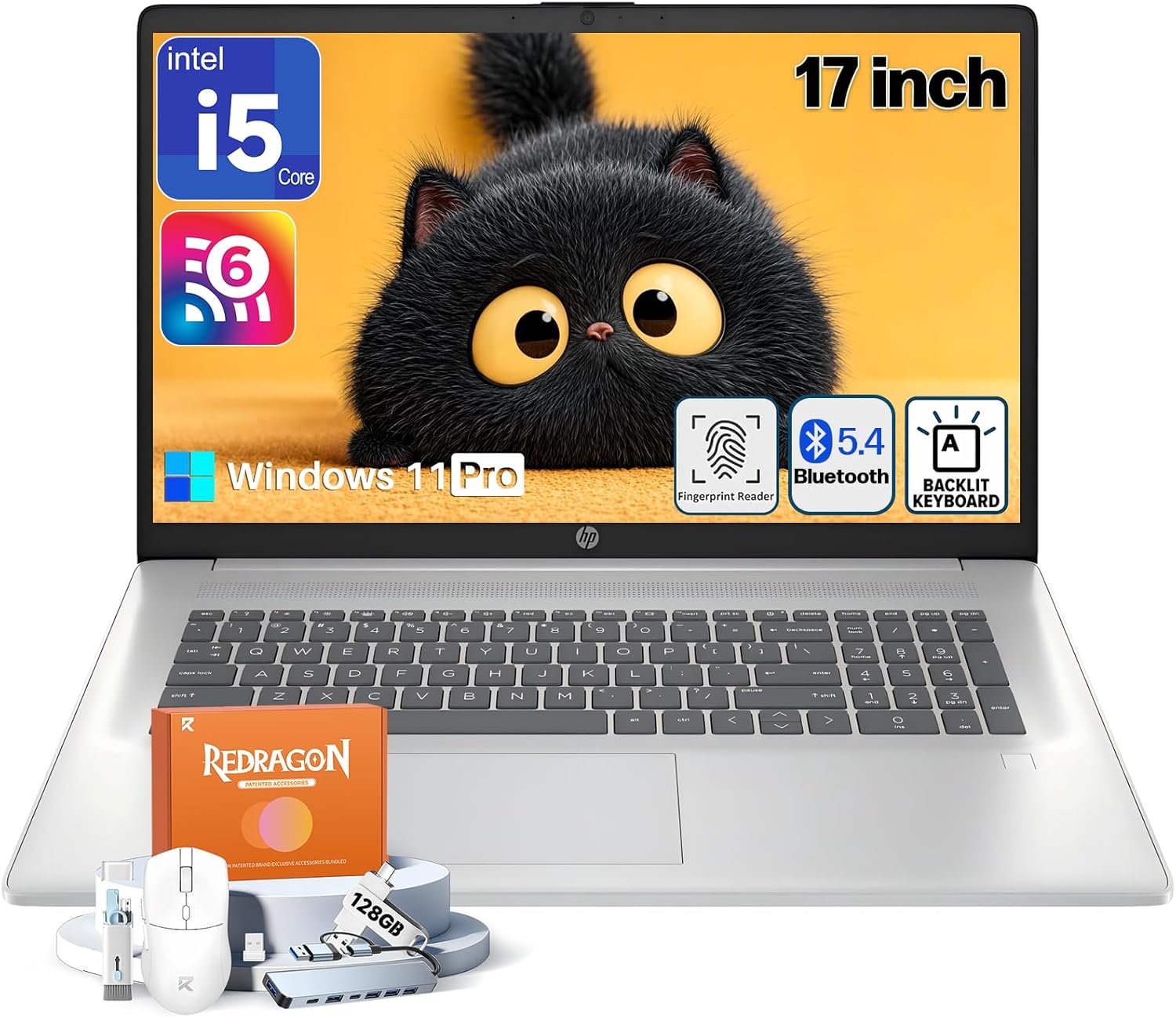 HP 2026 17 inch Laptop for Business, Windows 11 Pro, 32GB RAM, 2TB SSD, Intel 10-Core i5-1334U, 17.3