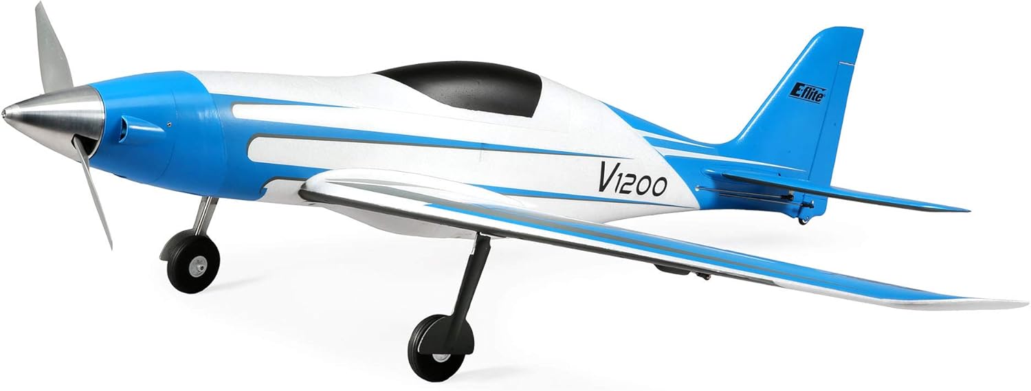 E-flite RC Airplane V1200 1.2m BNF Basic Transmitter Battery and Charger not Included with Smart AS3X and Safe Select EFL12350