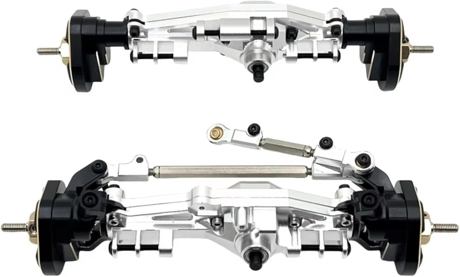 Compatible with MJX H12Y H12Y+ H12P 1/12 RC Cars Upgrade Parts Replacement Accessories Aluminum Portal Axle Set RC Front and Rear Axle(Silver,1Set)