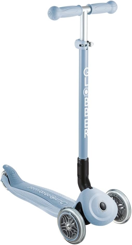 Globber GO•UP Active Eco 3-Wheel Scalable Scooter with Seat, for Children 15 Months to 6 Years, Sky Blue