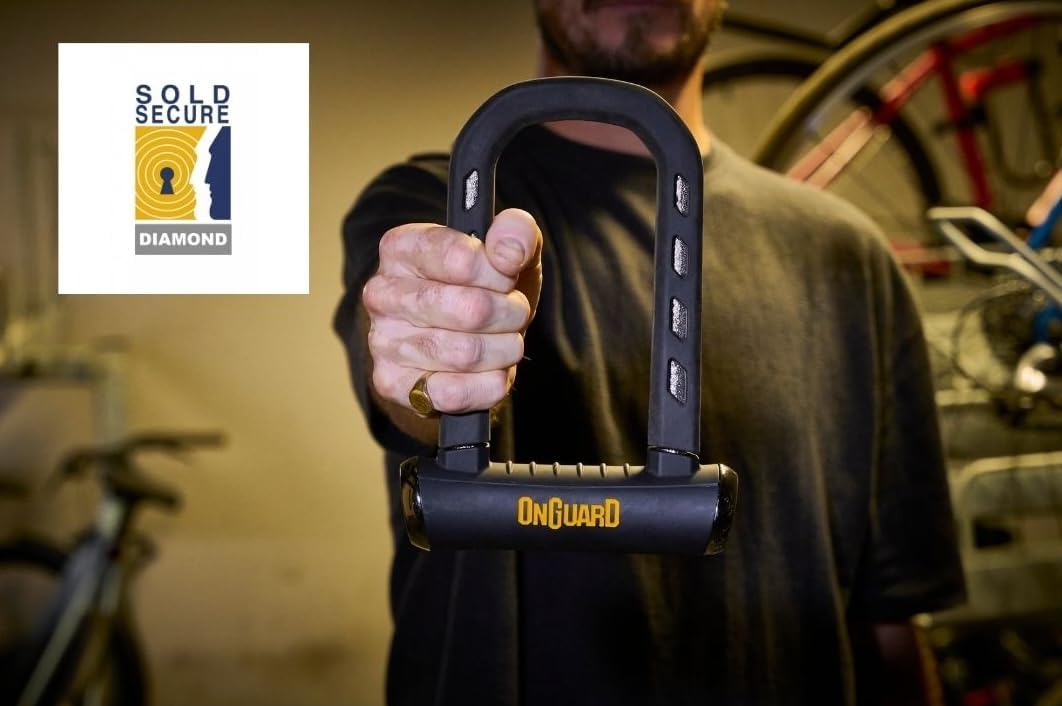 OnGuard RockSolid U-Lock – Angle Grinder Resistant 14mm Hardened Steel Bike Lock with X4P Quad Locking Mechanism, Lightweight Anti-Theft Design, Includes 5 Keys & Theft Protection, 3.5” x 6.9”