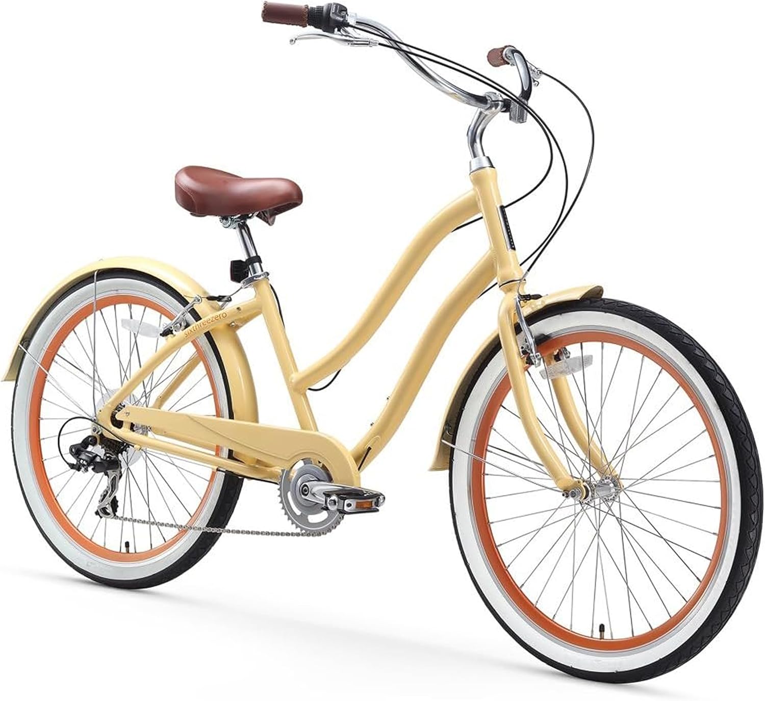 sixthreezero EVRYjourney Women's Beach Cruiser Bike, Step Through Hybrid Bicycle, 24 or 26 Inch Wheels, Multiple Speed Options and Colors