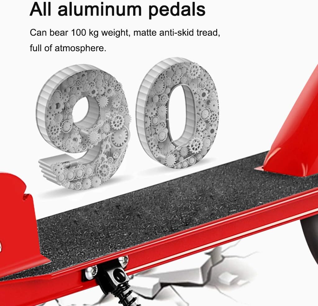 Kick Scooters Adult Featuring Quick-Release Folding System Foldable Trick Scooters with Shoulder Strap 200mm Big Wheels Aluminum Alloy Deck Support 90kg