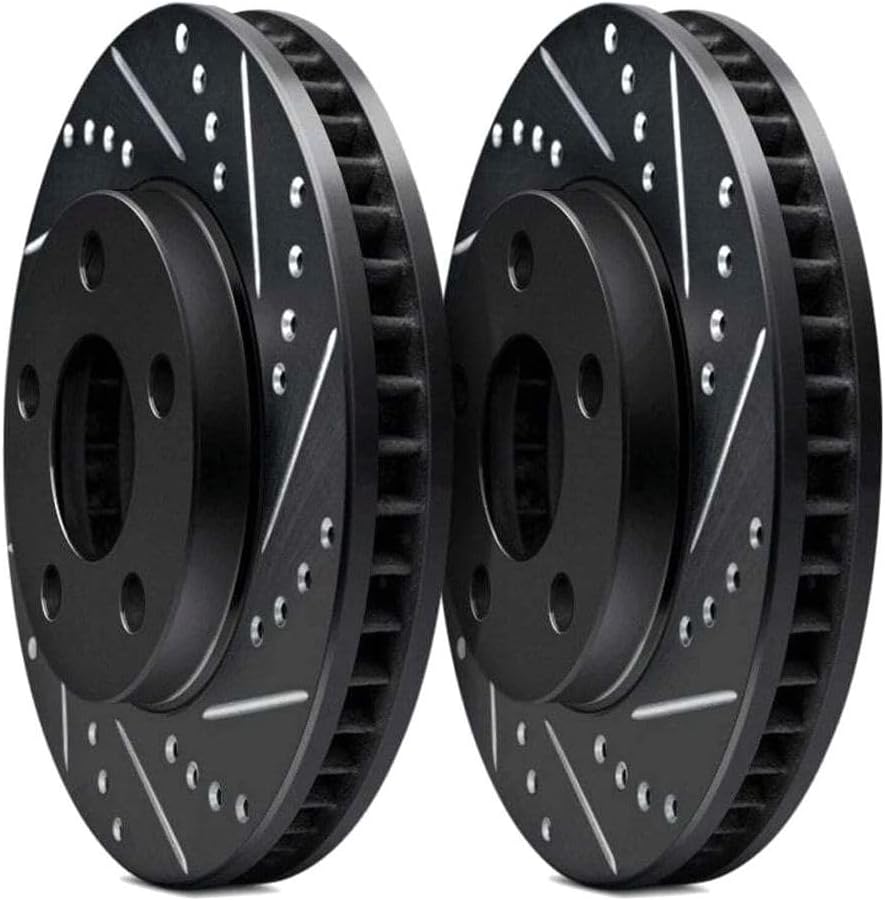 for LEXUS for RC350 2021-2024 Drilled & Slotted Front Brake Rotor Set