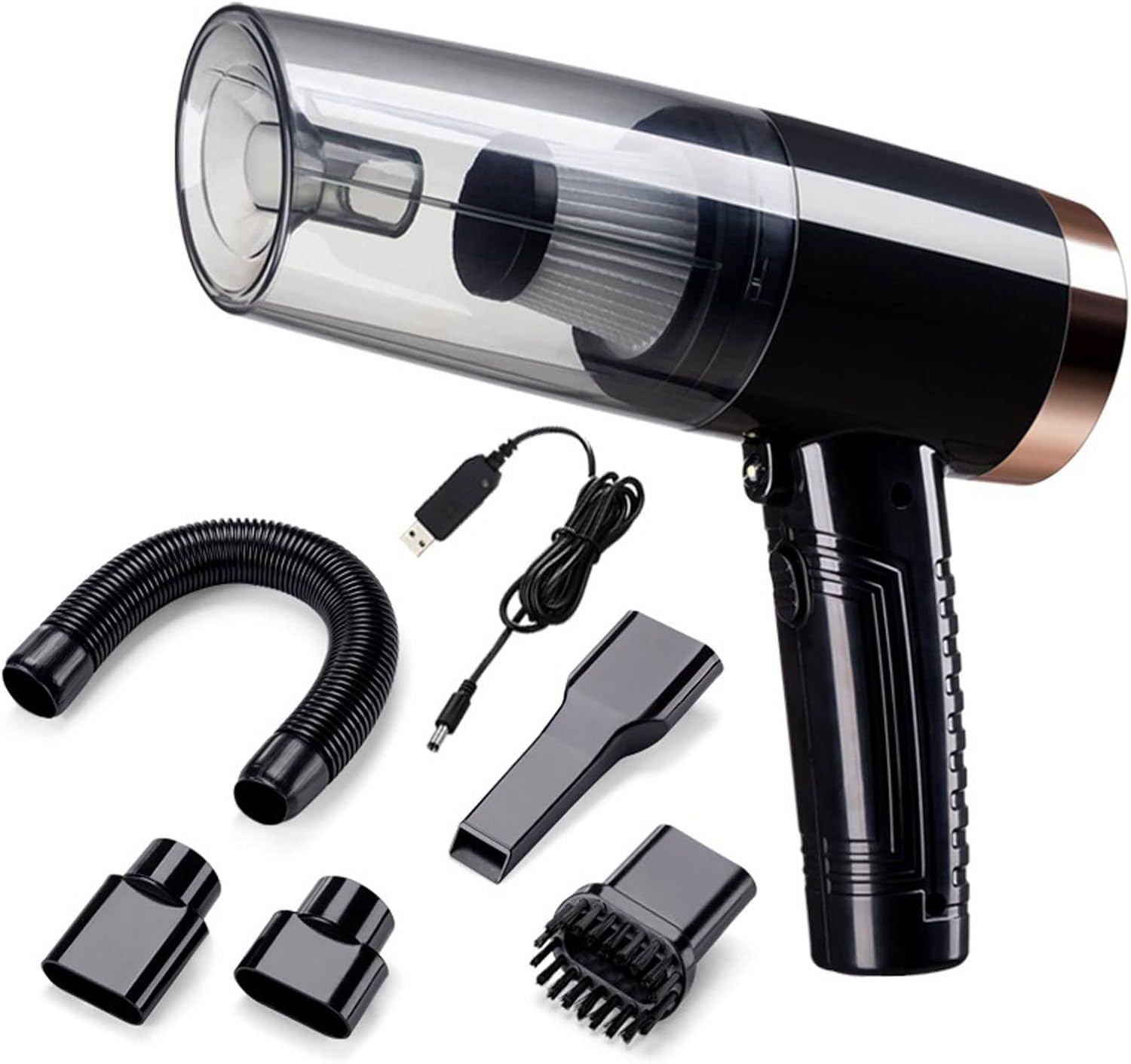 WAGNUS Hard Floor Vacuum Car Vacuum Cleaner Handheld Mini Vacuum Portable car Cleaning Tools auto Vacuum Cleaner for car Home (Color : Black)