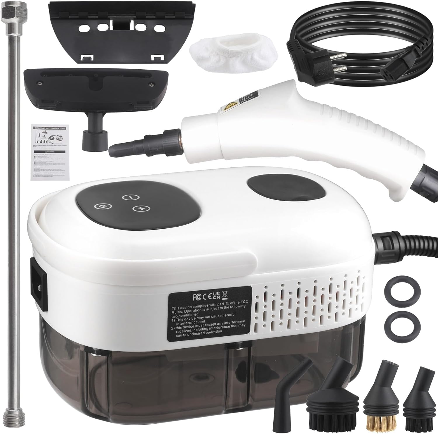 Steam Cleaner with Smart Touch Screen, High Pressure Steamer for Cleaning, Handheld Steam Cleaner for Home, Hardwood Floor Steam Cleaner (White)