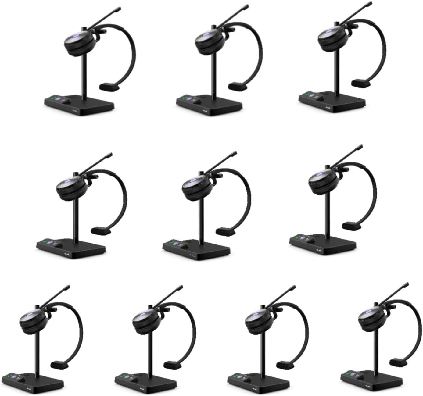Yealink WH62 Wireless DECT Headset, Single Ear Office Headset for Desk Phone and Computer Softphone, Teams Certified, Noise Canceling Microphone,525 feet Wireless Range,13 Hours Talk Time (10 Pack)