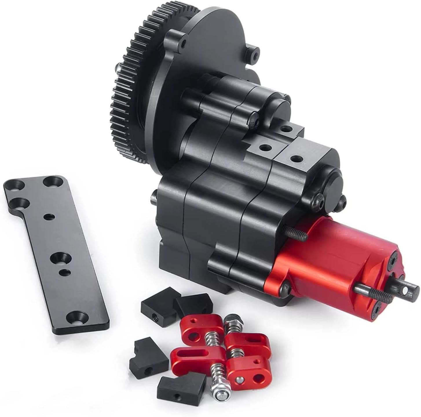 Rc Repairs Spare For Axial For Scx10 1/10 Metal 2 Speed Transmission Transfer Case Cutoff Gearbox With Motor Gear RC Car Truck Upgrade Parts