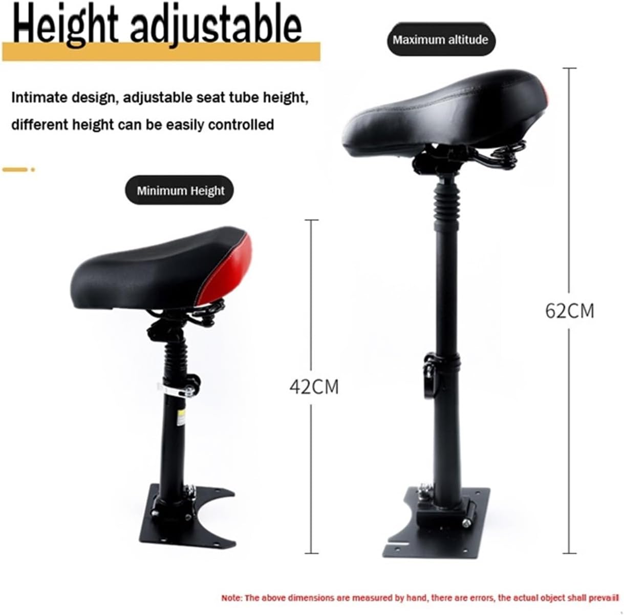 Universal Foldable Adjustable Electric Scooter Seat Saddle Compatible with Xiaomi M365 Scooter Retractable Metal Base Accessories(C)