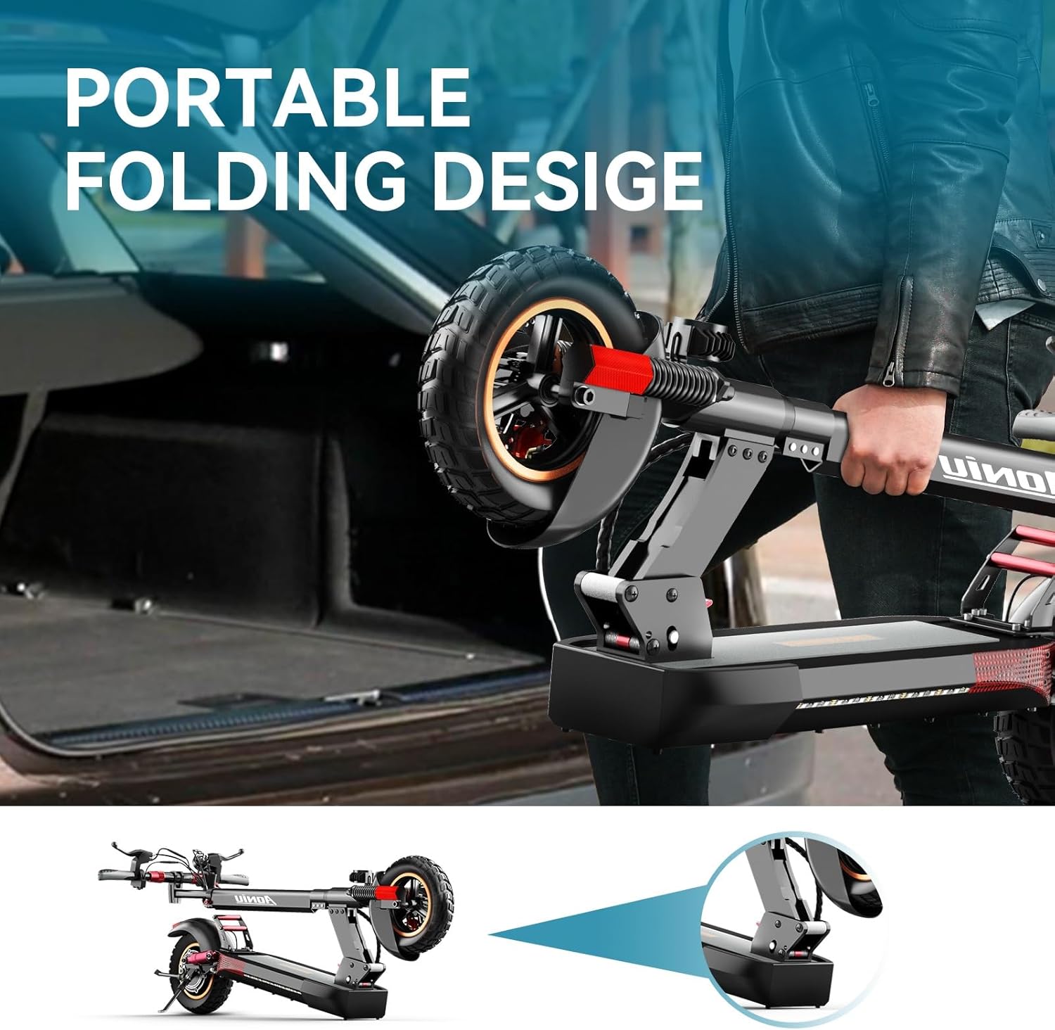 Aoniu M4 Electric Scooter for Adults with seat Fast 25-30 mph Speed Off Road Heavy Duty 300 lbs 10 inch Foldable e Scooter Mobility Folding Bike for Girls Men Teens 31-37 Miles Long Range e Scooters