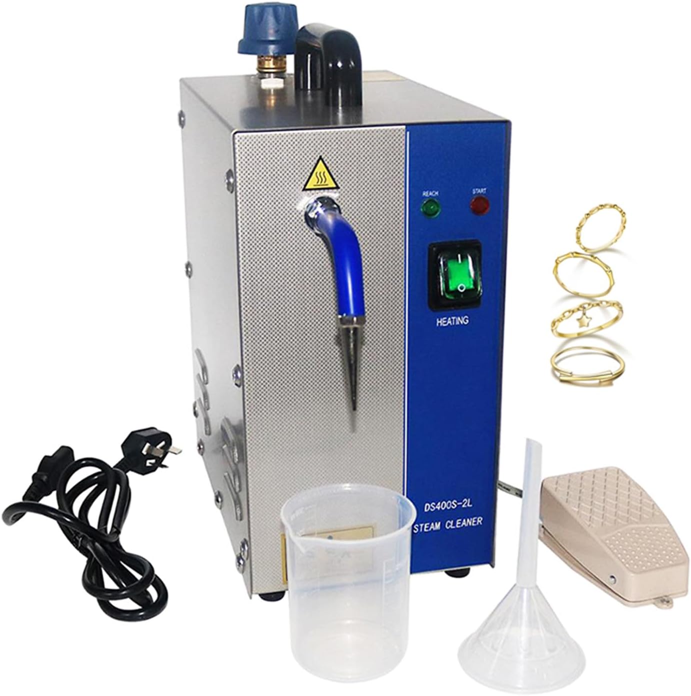 ylpddmm Jewelry Steam Cleaner, Stainless Steel Jewelry Steamer Jewelry Steam Cleaner, 1300W 2L Electrical Steam Jewelry Cleaner Machine, Gold & Silver Jewelry Steamer Cleaner Machine