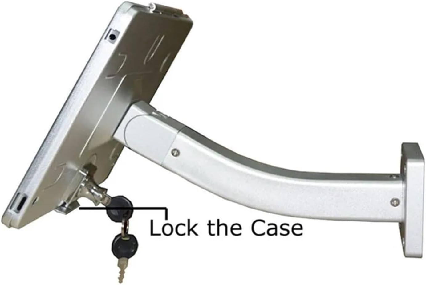 9.7 Inch Desktop Mount Countertop Locking Mount Anti-Theft Stand Monitor with Lock Metal Frame Bracket(Black)